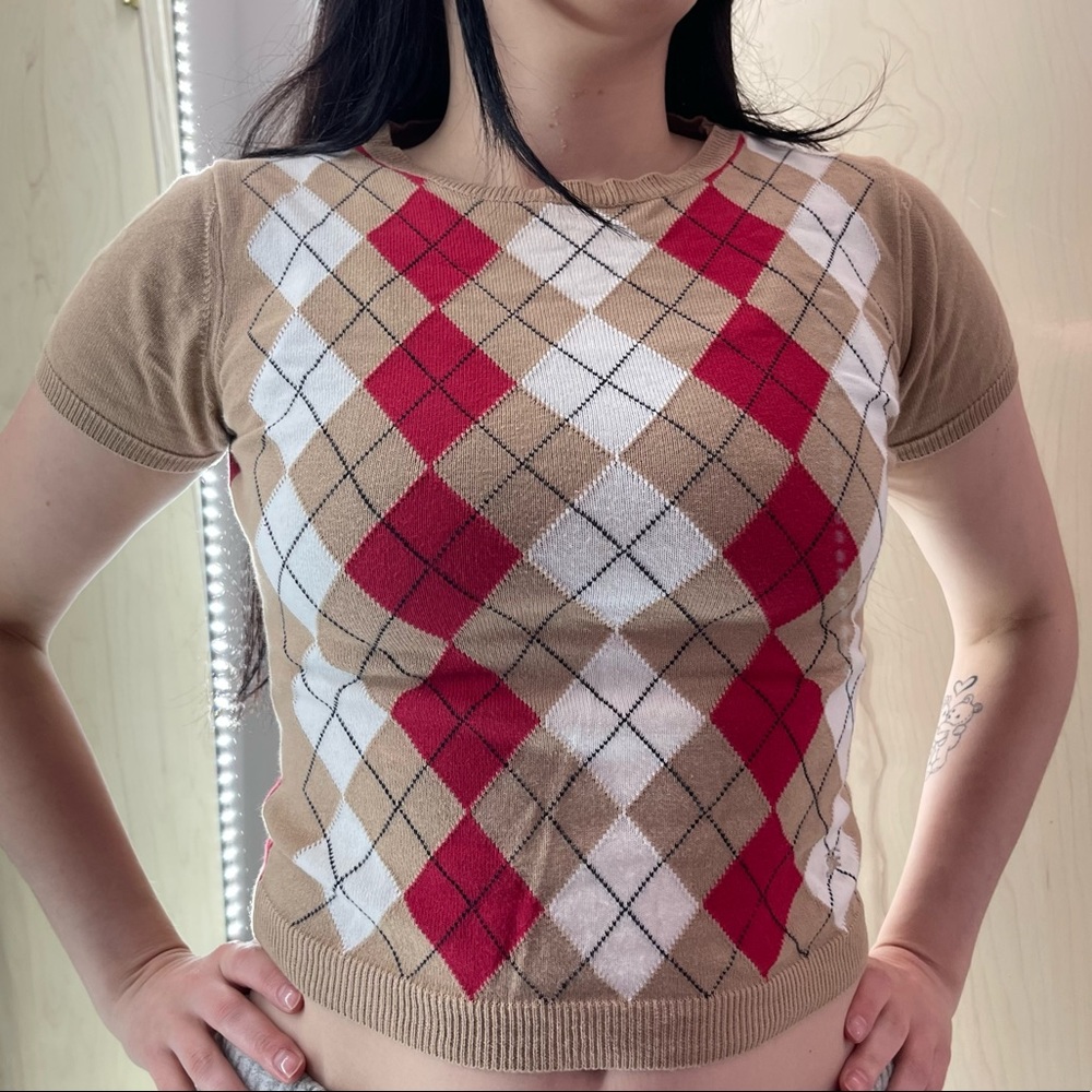Burberry Argyle Print Baby Tee